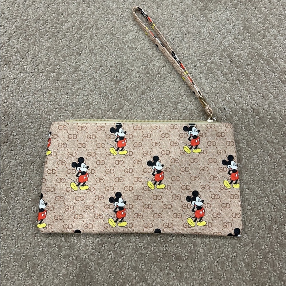 Mickey Mouse Print Clutch Bag